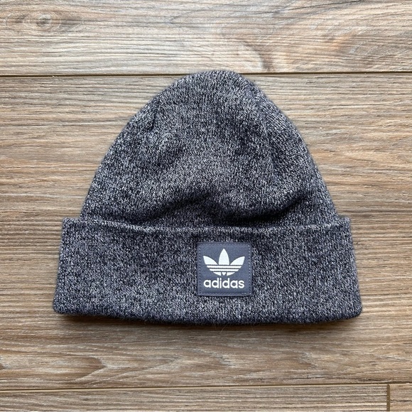 Adidas Gray Knit Hat with Trefoil Logo (One Size) - Picture 4 of 5